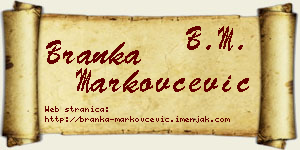 Branka Markovčević vizit kartica